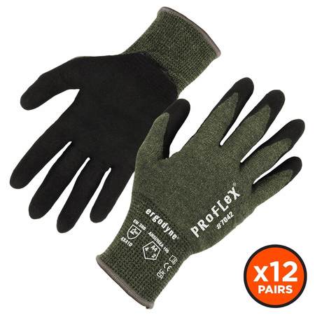 PROFLEX BY ERGODYNE ANSI A4 Nitrile Coated CR Gloves 12-Pair, Green, Size XXL 7042-12PR
